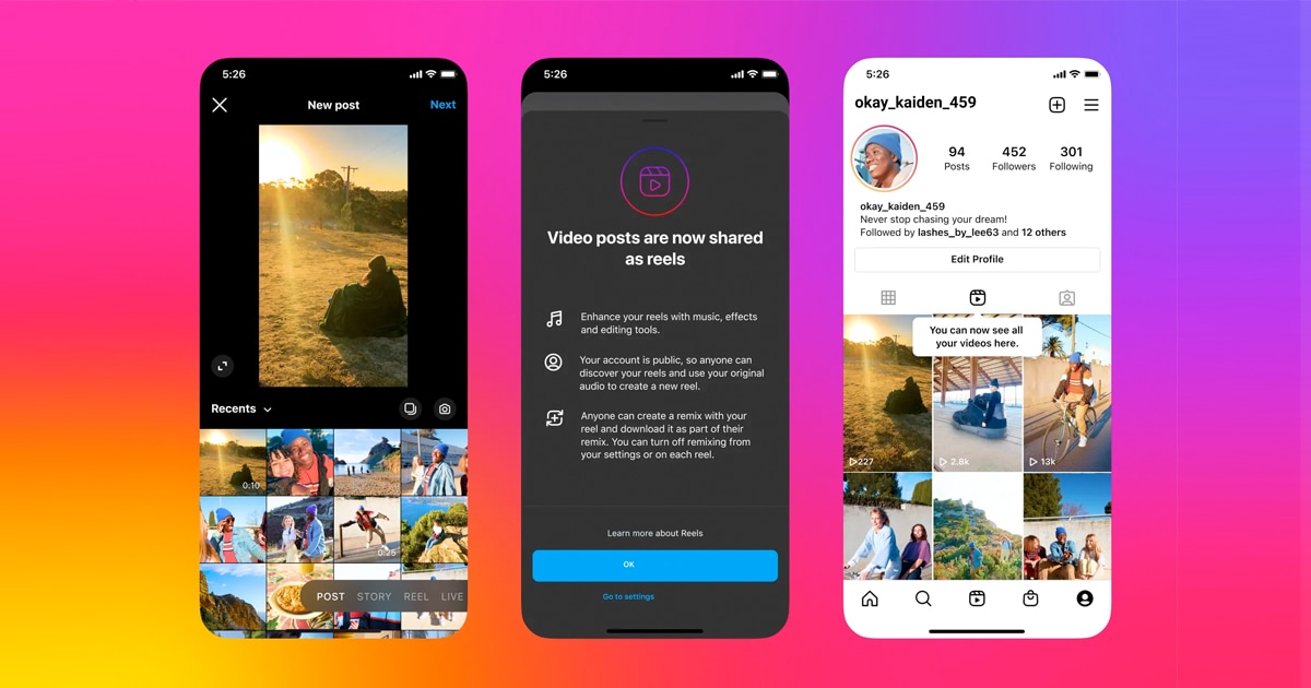INSTAGRAM จะบังคับให้วิดีโอที่ไม่เกิน 15 นาที กลายเป็น REELS ทั้งหมด