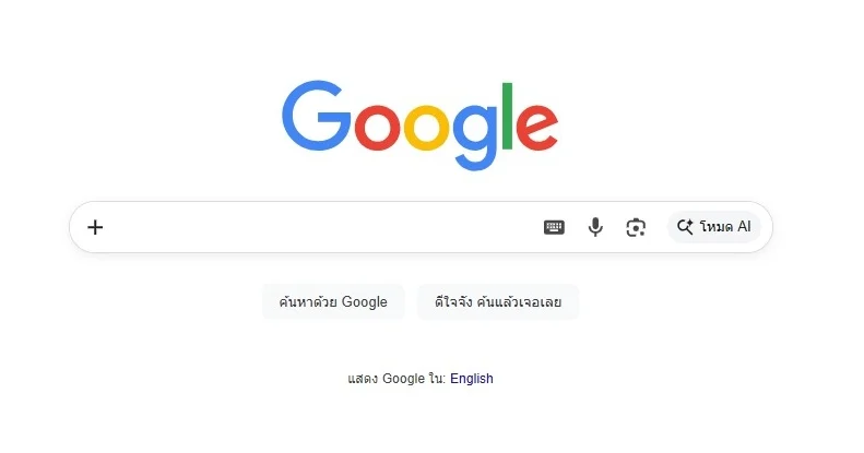 Google Search ปรับโฮมเพจ เพิ่มปุ่ม + สำหรับใช้งาน AI Mode